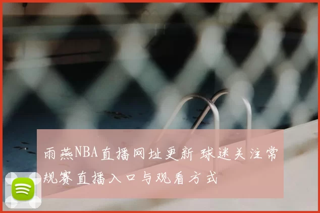 雨燕NBA直播网址更新 球迷关注常规赛直播入口与观看方式